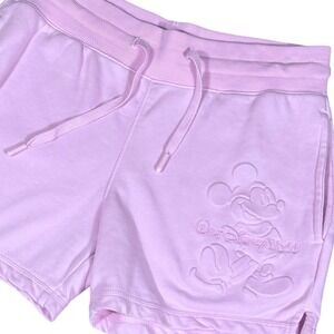 Disney Parks 2025 Shorts Women XS Pink Mickey Mouse Embossed Drawstring